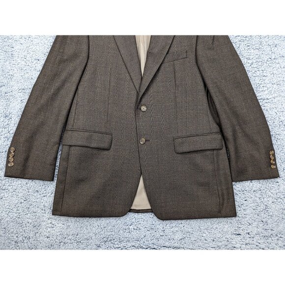 VTG Lauren Ralph Lauren Cashmere Wool Blazer Mens 40R Formal Office Career Brown - Picture 4 of 12